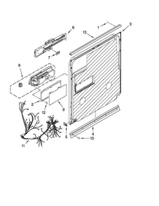 Inner Door Parts Diagram and Parts List for MDB8949SAM0  Maytag Dishwasher