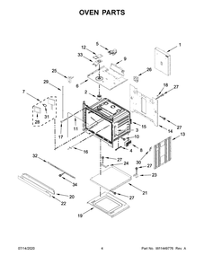 Oven Parts Diagram and Parts List for JJW2430IM01  Maytag Range
