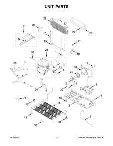 Unit Parts Diagram and Parts List for MFI2269FRB05  Maytag Refrigerator