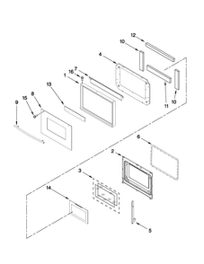 Lower Oven Door Parts Diagram and Parts List for MEW6627DDS19  Maytag Wall Oven