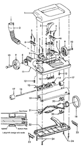 Base Diagram and Parts List for U5156-900  Hoover Upright Vacuum
