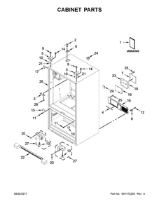 Cabinet Parts Diagram and Parts List for MFI2570FEW01  Maytag Refrigerator