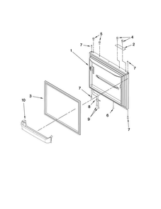 Freezer Door Parts Diagram and Parts List for MBF2254HEQ4  Maytag Refrigerator