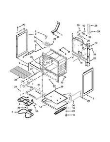 Chassis Parts Diagram and Parts List for 4KAER7685EW0  Amana Range