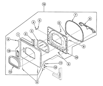 Door Assy Diagram and Parts List for SSG519QF  Speed Queen Dryer