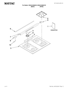 Part Location Diagram of W10237745 Whirlpool CAP-BURNER