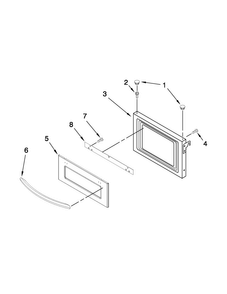 Microwave Door Diagram and Parts List for MMW9730AB01  Maytag Microwave