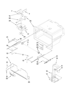 Freezer Liner Parts Diagram and Parts List for JFI2089AEP5  Jenn-Air Refrigerator