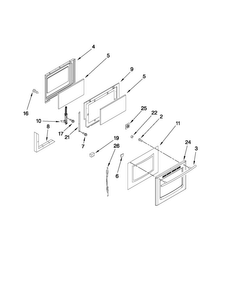 Door Parts Diagram and Parts List for MGR8772WB0  Maytag Range