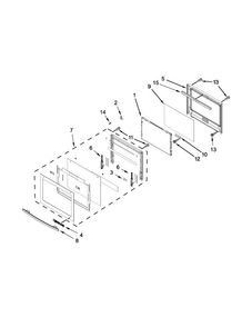 Lower Oven Door Parts Diagram and Parts List for JJW2827DS01  Jenn-Air Wall Oven