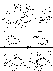 Shelves, Deli, And Crisper Assemblies Diagram and Parts List for SRD520TW-P1308801WW  Amana Refrigerator
