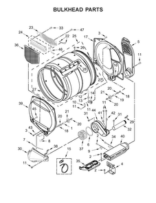 Bulkhead Parts Diagram and Parts List for MEDB765FW0  Maytag Dryer