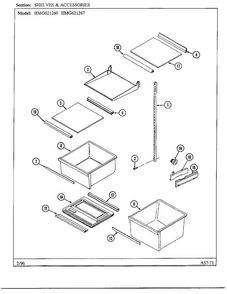 Shelves And Accessories Diagram and Parts List for 621260  Admiral Refrigerator