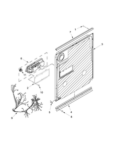 Inner Door Parts Diagram and Parts List for MDB7759SAB3  Maytag Dishwasher