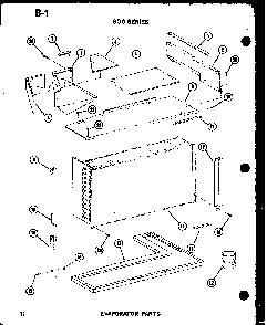 Evaporator Parts Diagram and Parts List for 624-3HL P67119-27R Amana Air Conditioner