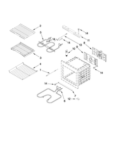 Internal Oven Parts Diagram and Parts List for JJW2430WR00  Jenn-Air Wall Oven