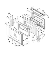 Door Parts Diagram and Parts List for MGR7775WW0  Maytag Range