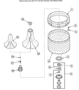 Hub Assy 2 Diagram and Parts List for SWT020LN  Speed Queen Washer