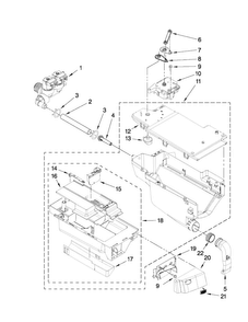Dispenser Parts Diagram and Parts List for MHWE450WR02  Maytag Washer