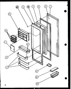Refrigerator Door Diagram and Parts List for SBD20K-P1117701W  Amana Refrigerator