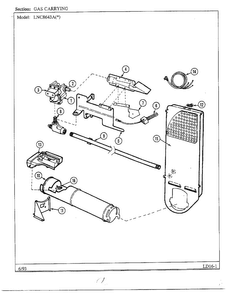 Gas Carrying Diagram and Parts List for 8643A  Norge Dryer