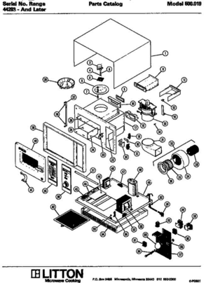 01 - Page 9 Diagram and Parts List for 500019  Litton Microwave