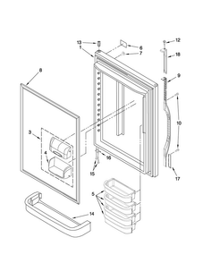Refrigerator Door Parts Diagram and Parts List for ABB2221FEB2  Amana Refrigerator