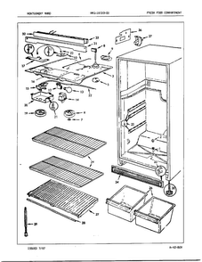 Fresh Food Compartment Diagram and Parts List for 18080A  Admiral Refrigerator