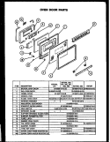 OVEN DOOR PARTS Diagram and Parts List for EST347  Caloric Range