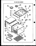 TOP AND OVEN ASSY Diagram and Parts List for EJT-346  Caloric Range