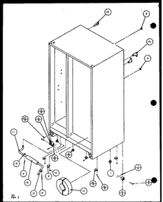 Drain And Rollers Diagram and Parts List for BHK2-P1100602W  Amana Refrigerator