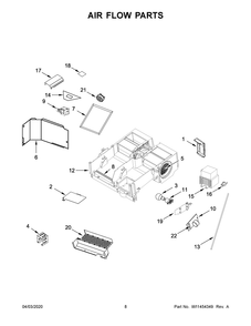 Air Flow Parts Diagram and Parts List for YMMV4206HK1  Maytag Washer