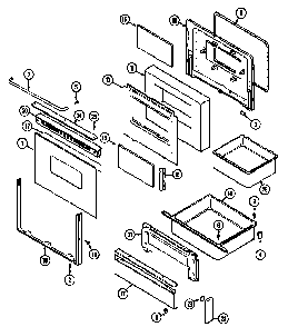 Door/drawer Diagram and Parts List for MRG5729ADA  Maytag Range