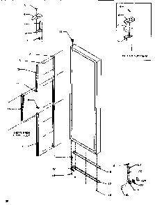 Door/hinge/trim Refrigerator Diagram and Parts List for SXD520SL-P1182401WL  Amana Refrigerator