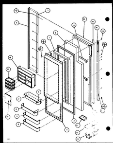 Refrigerator Door Diagram and Parts List for BHK2-P1100602W  Amana Refrigerator