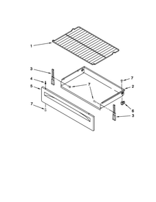 Drawer & Broiler Parts Diagram and Parts List for AER5524XAD0  Amana Range