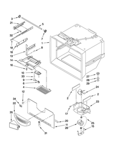 Freezer Liner Parts Diagram and Parts List for JBD2286KEB2  Jenn-Air Refrigerator