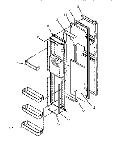 Freezer Door Diagram and Parts List for SSD25SL-P119042WL  Amana Refrigerator
