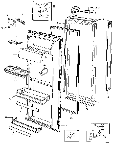 Fresh Food Door Diagram and Parts List for JRS226B MAQ21B Jenn-Air Refrigerator
