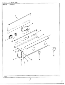 Part Location Diagram of 53-1463 Whirlpool Control Panel