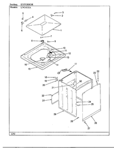 Exterior Diagram and Parts List for 6532A REV G Norge Washer