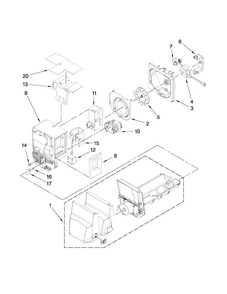Motor And Ice Container Parts Diagram and Parts List for MFX2571XEM2  Maytag Refrigerator