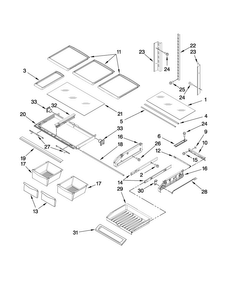 Shelf Parts Diagram and Parts List for AFI2538AEB5  Amana Refrigerator