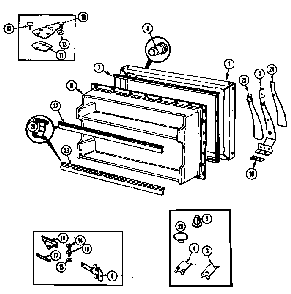 Freezer Door Diagram and Parts List for GT19X7A DC51A Maytag Refrigerator