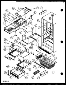 Cabinet Interior Diagram and Parts List for BZ22QL-P1153001WL  Amana Refrigerator