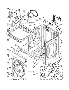 Dryer Cabinet Parts Diagram and Parts List for MLE20PRBZW2  Maytag Washer Dryer Combo