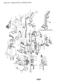 Recovery Tank/handle Diagram and Parts List for F5866-920  Hoover Steamer