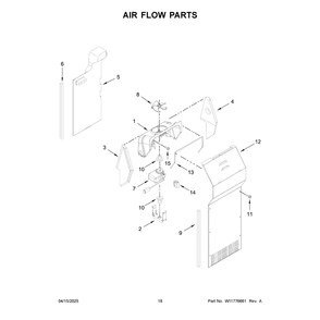 Air Flow Parts Diagram and Parts List for MRSF4036PW02  Maytag Refrigerator