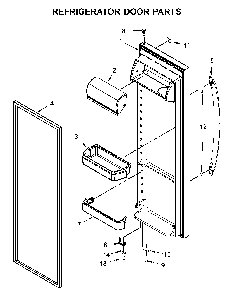 Refrigerator Door Parts Diagram and Parts List for 10650045714  Kenmore Refrigerator