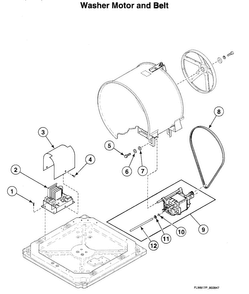 Washer Motor Diagram and Parts List for LTSA9AQN3060  Speed Queen Washer Dryer Combo